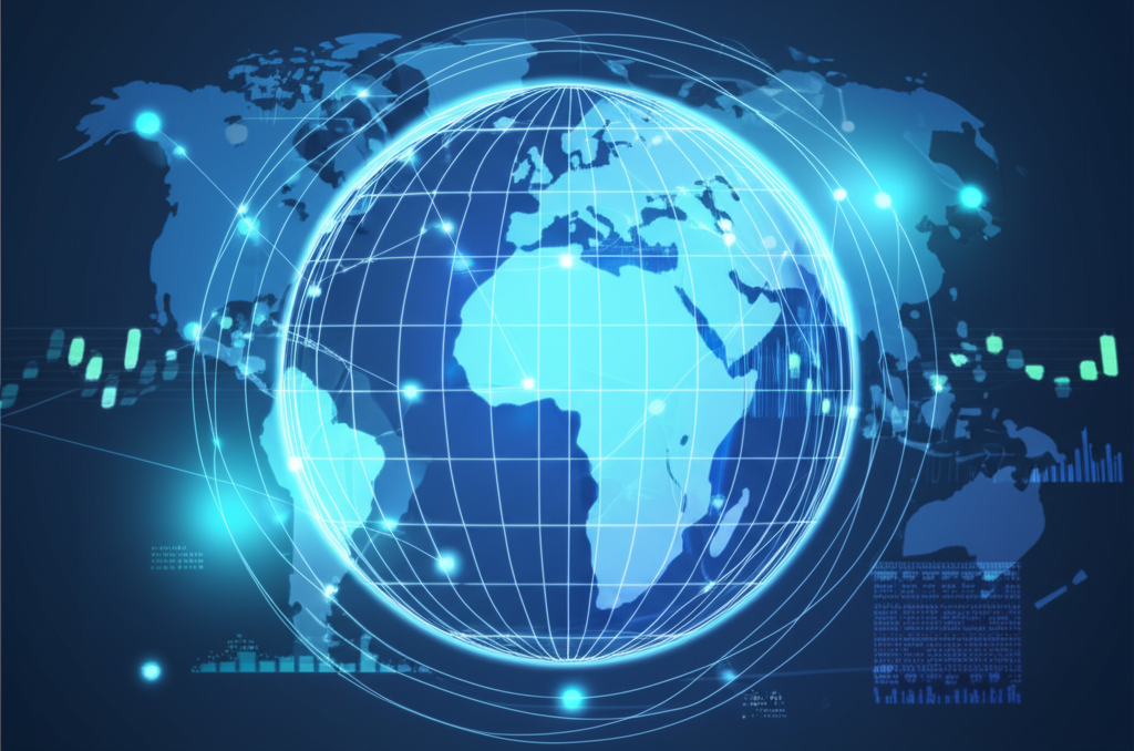 Global forex market analysis, digital, illustration