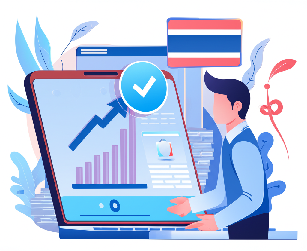 泰國投資者、數位平台、成長插圖